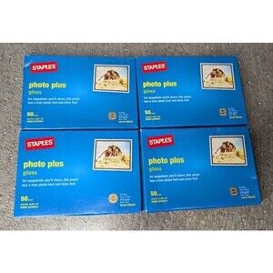 Staples Photo Plus Paper 4" x 6" Gloss 4 Pack, 60 sheets, New, #648177*READ